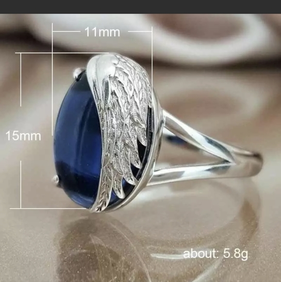S925 3.2 ct sapphire ring - Picture 1 of 2